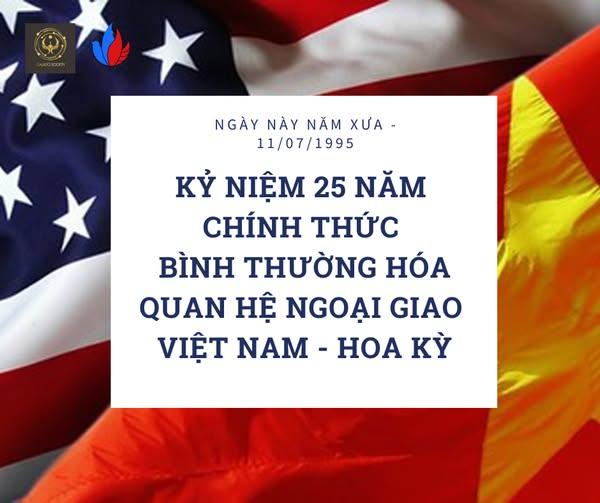 KỶ NIỆM 25 NĂM CHÍNH THỨC BÌNH THƯỜNG HÓA QUAN HỆ NGOẠI GIAO VIỆT NAM - HOA KỲ (1995 - 2020)