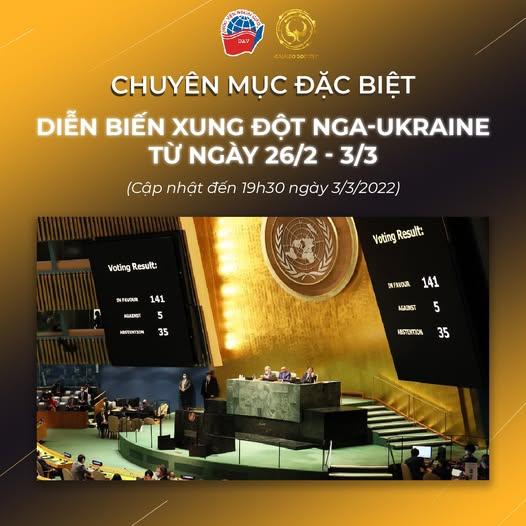 DIỄN BIẾN XUNG ĐỘT NGA-UKRAINE TỪ NGÀY 26/2 - 3/3 (Cập nhật đến 19h30 ngày 3/3/2022)