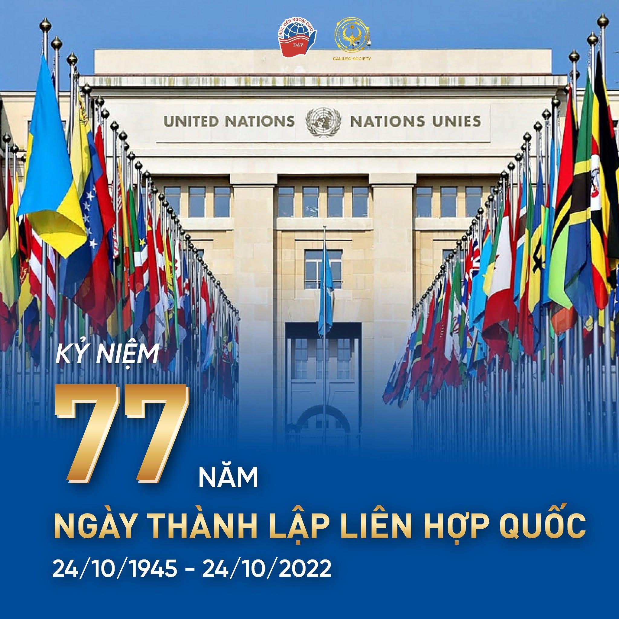 KỶ NIỆM 77 NĂM NGÀY THÀNH LẬP LIÊN HỢP QUỐC (24/10/1945 - 24/10/2022)